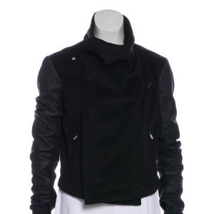 Veda Black Leather Panel Jacket